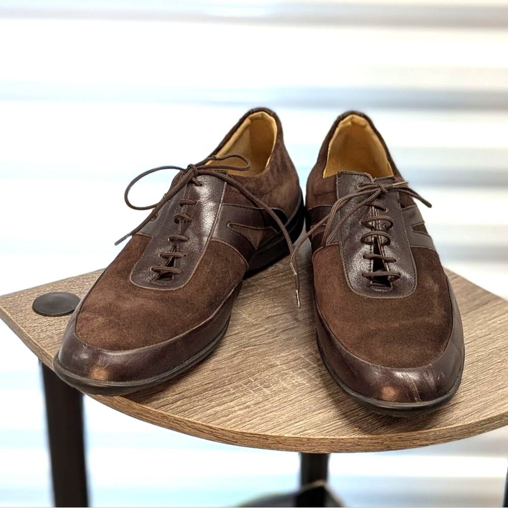 Men's Mephisto Brown Suede Leather Casual Shoes Comfort Walking Size 105.5 EU 43